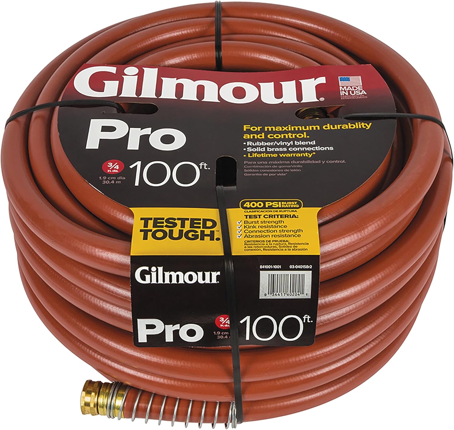 Gilmour Pro Commercial 3/4" x 100' Heavy Duty Water Hose, Durable and 