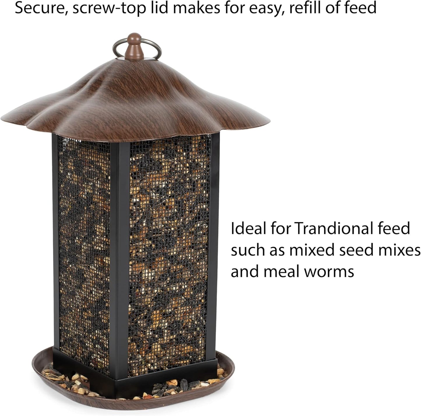 Cottage Garden Hanging 11 inch Cherry Woodgrain Finish Heavy Duty Mesh