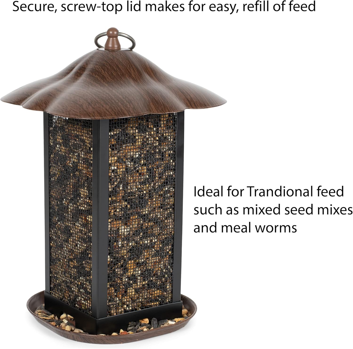 Cottage Garden Hanging 11 inch Cherry Woodgrain Finish Heavy Duty Mesh