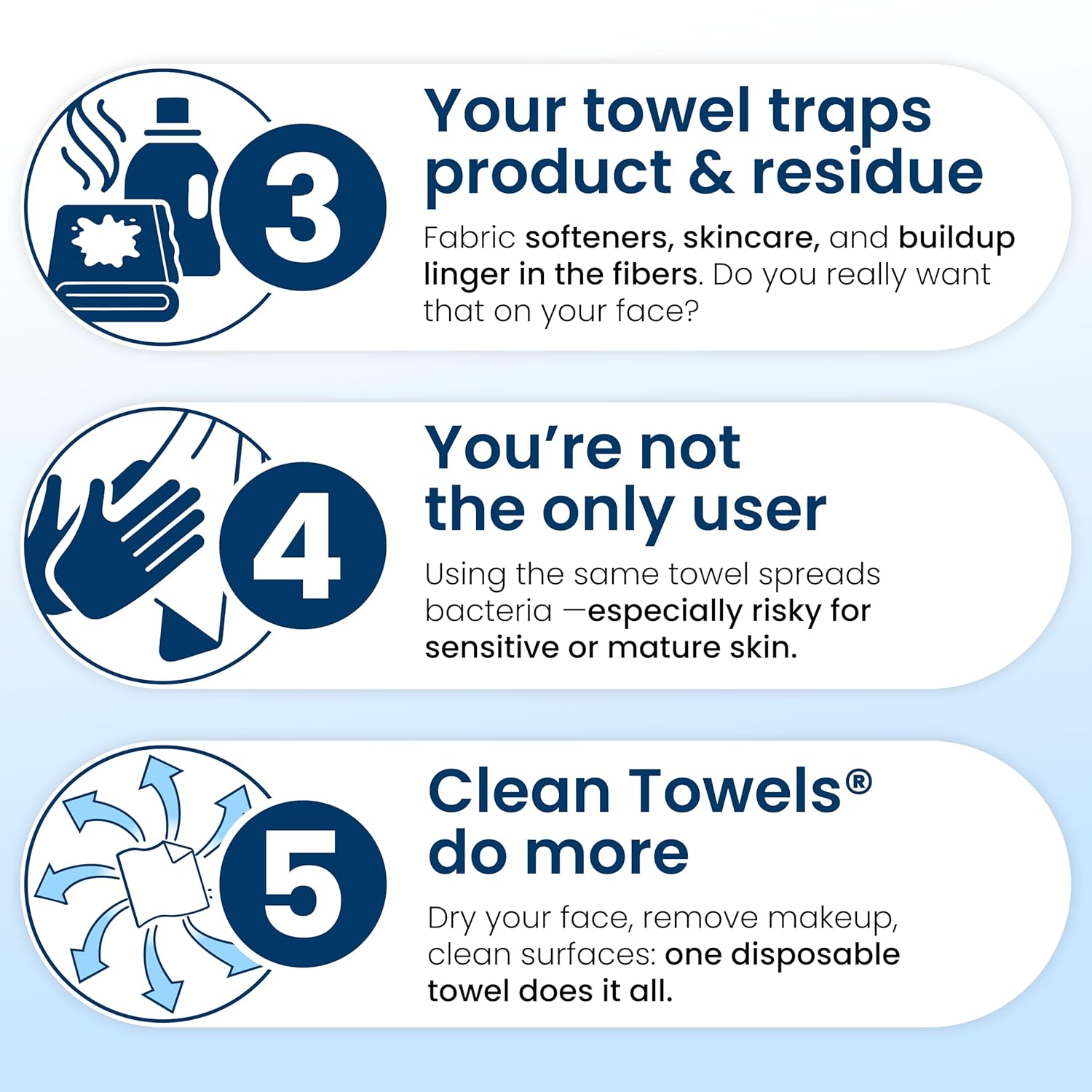 Clean Skin Club Clean Towels XL®, 100% USDA Biobased Face Towel, Dispo
