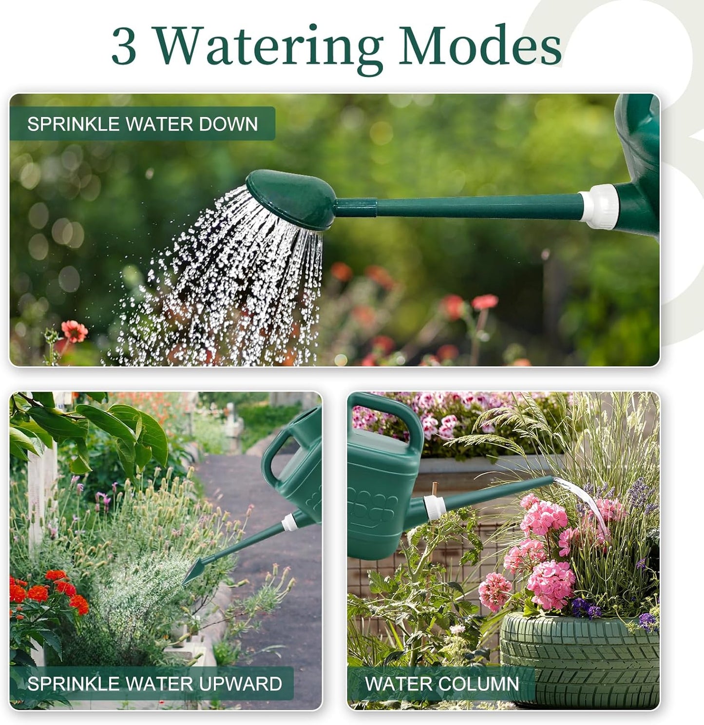 2 Gallon Watering Can, Garden Watering Can Outdoor, Plant Water Can wi