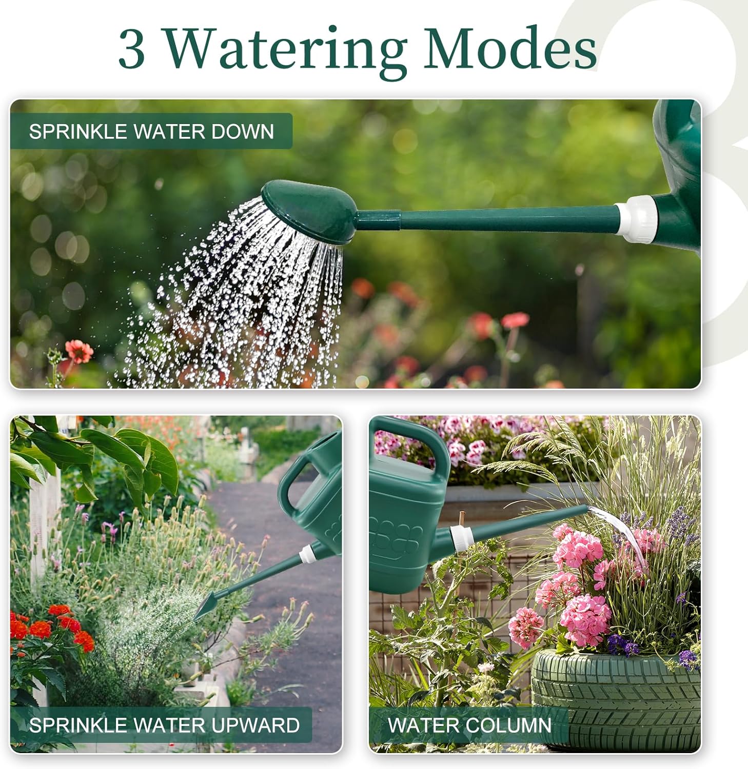 2 Gallon Watering Can, Garden Watering Can Outdoor, Plant Water Can wi
