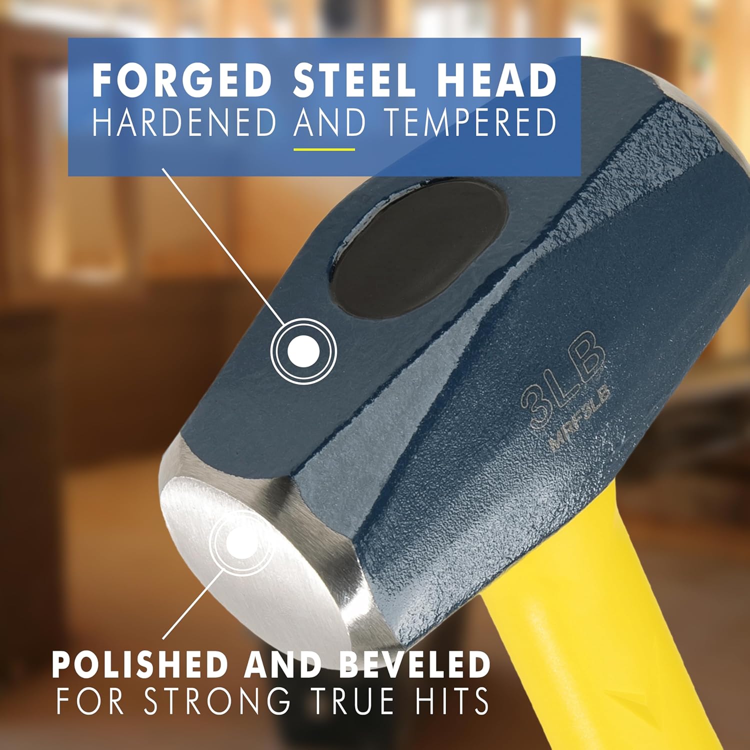 ESTWING Sure Strike Drilling/Crack Hammer - 3-Pound Sledge with Fiberg