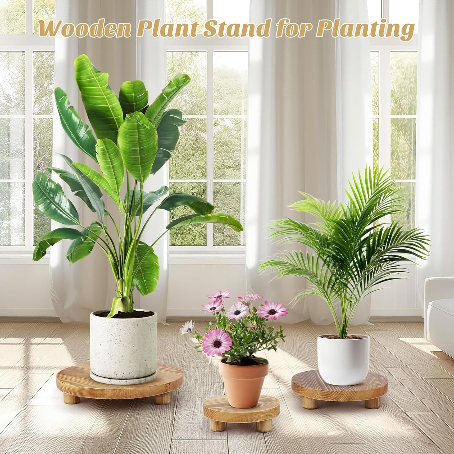 Wooden Plant Stands,Wood Risers Indoor Outdoor for Decor,Wooden Stool 