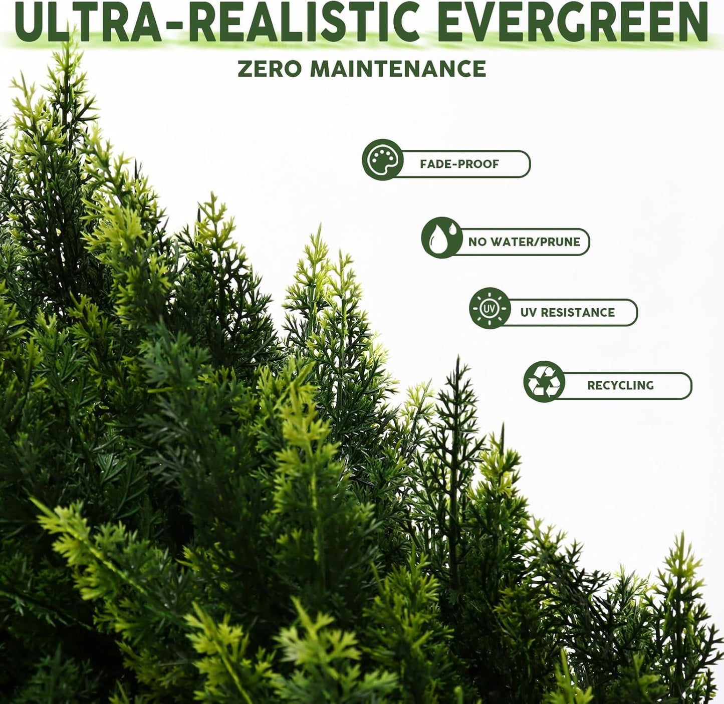3ft Artificial Cedar Topiary Tree with Stakes - 39" High, 11" Diameter Set of 2 UV-Resistant & No Maintenance Faux Tree Shrubs for Outdoor Planters, Fake Plants That Look Real