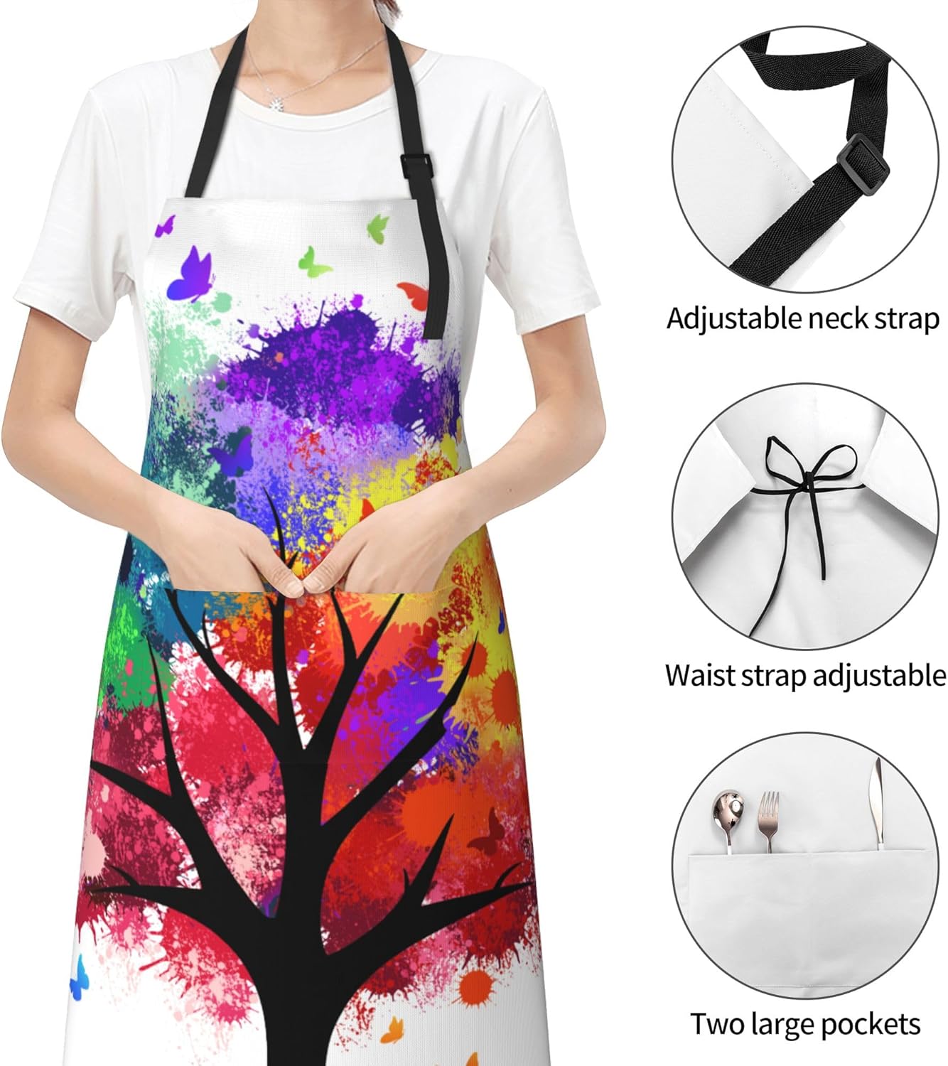 Artist Painting Apron with 2 Pockets Painters Art Aprons Gifts for Wom