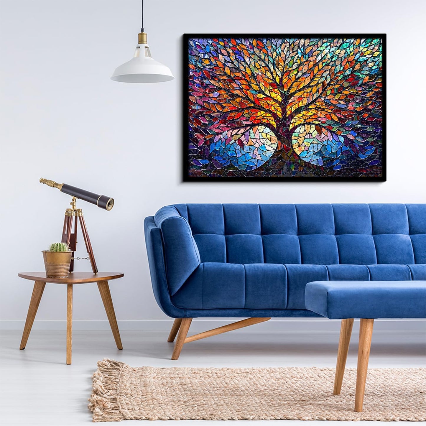 PICKFORU Stained Glass Puzzle Tree of Life Puzzles for Adults 1000 Pie