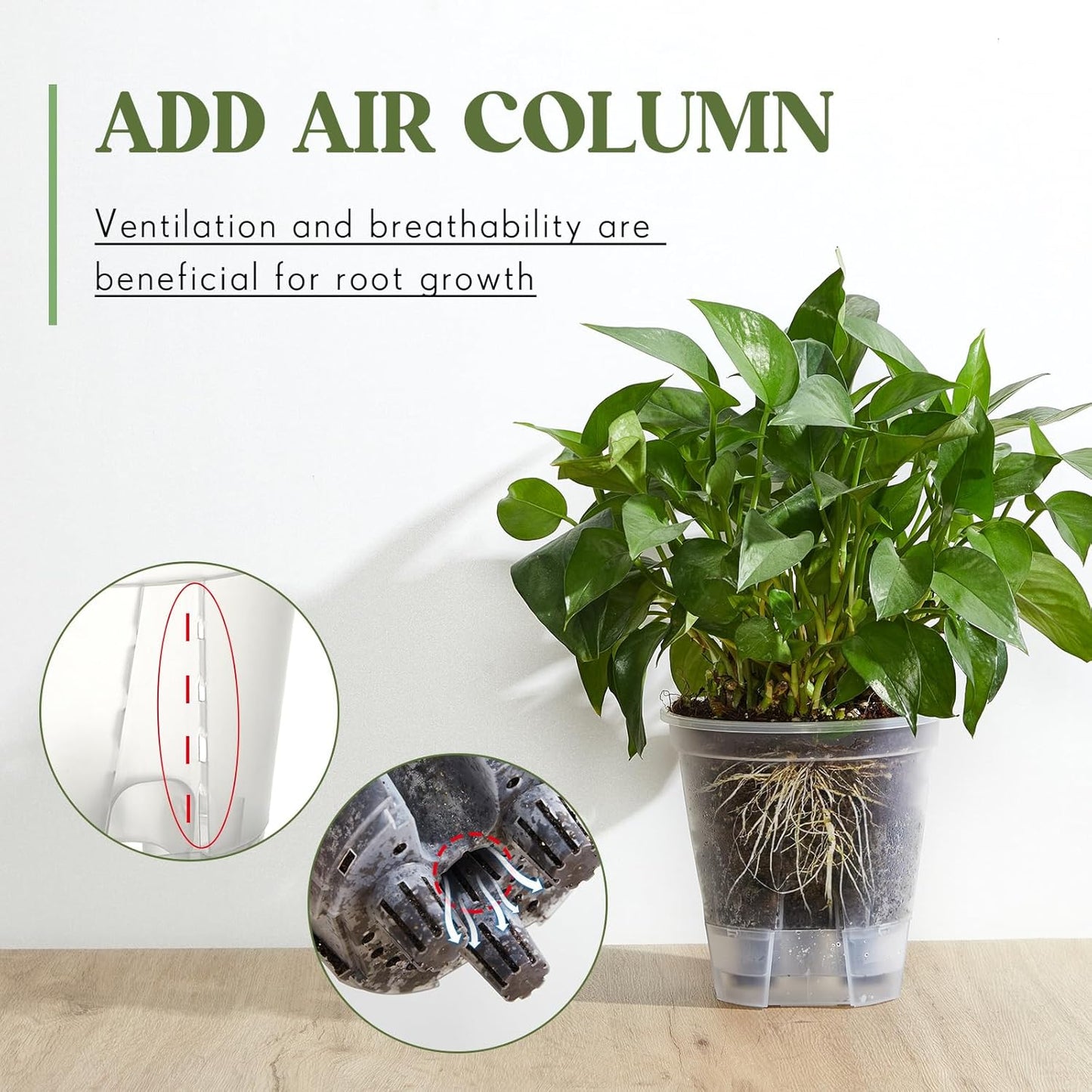 Self Watering Pots for Indoor Plants with Deep Reservoir and High Drai
