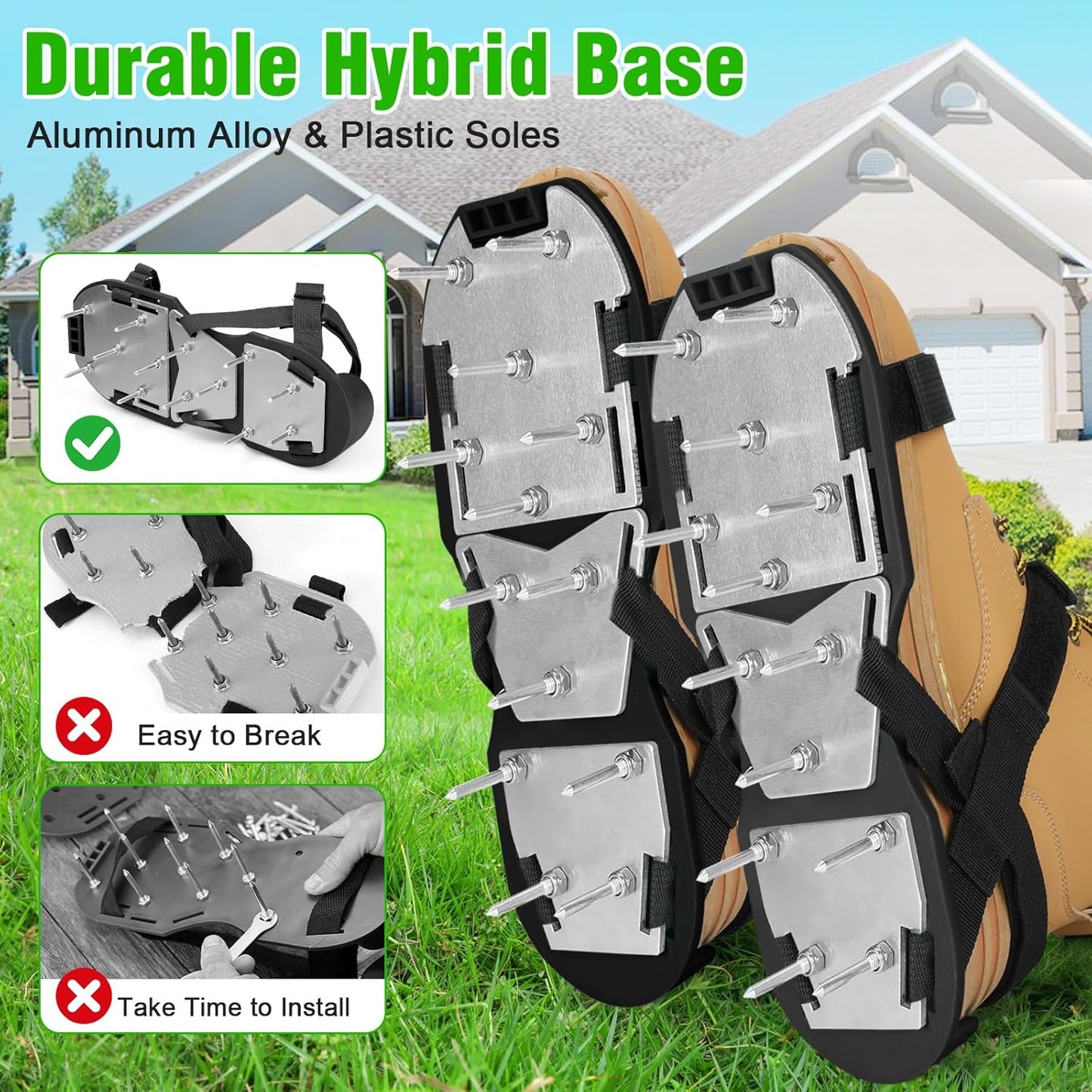 Lawn Aerator Shoes for Grass - Pre-Assembled Grass Aerator Shoes for L