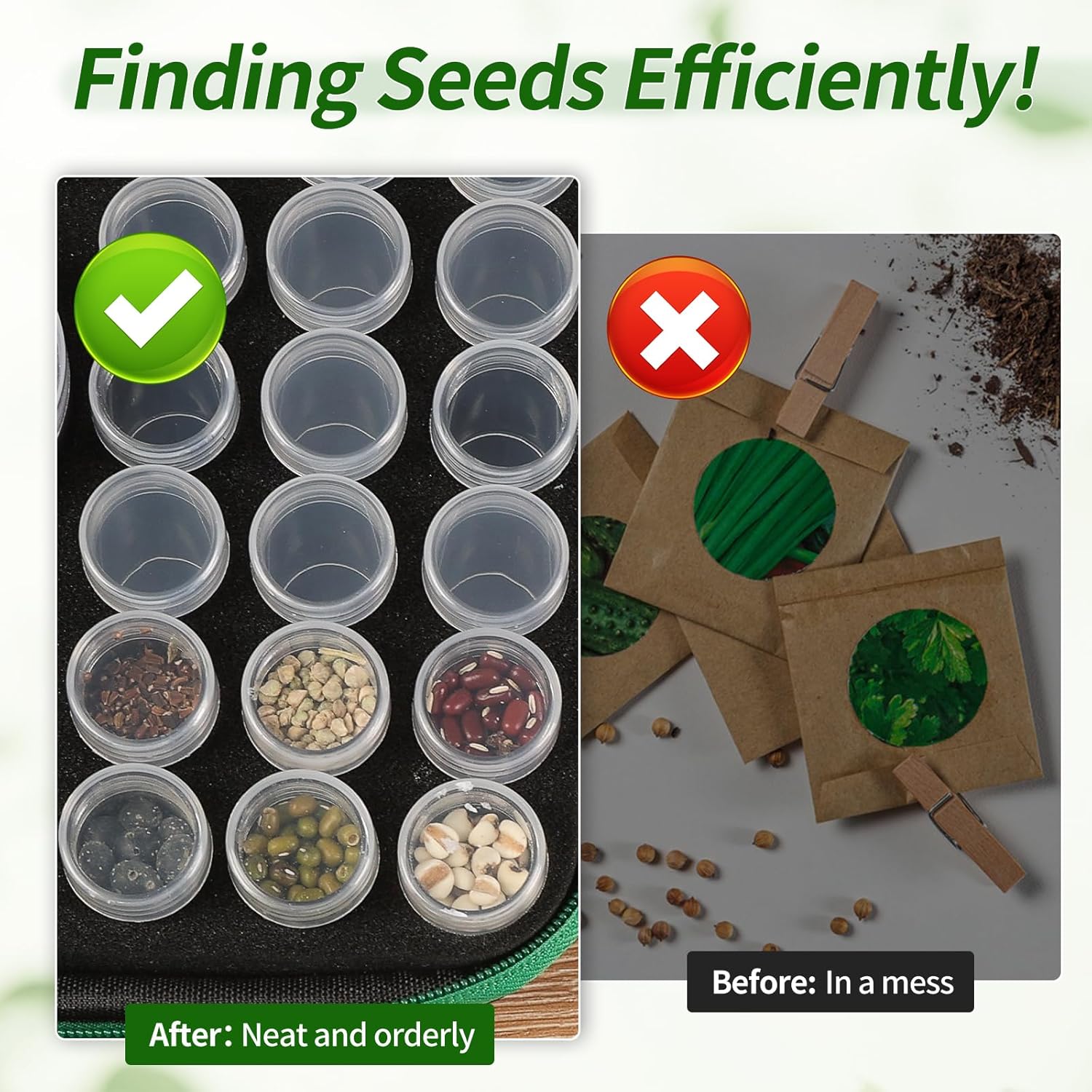 Douorgan Seed Storage Box, Portable Seed Saving Box, Sturdy Seed Organ