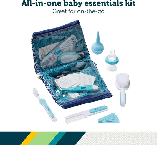 Safety 1st Deluxe Baby Healthcare and Grooming Kit, Arctic Blue, Newborn Baby Essentials, One Size, 25 Pieces