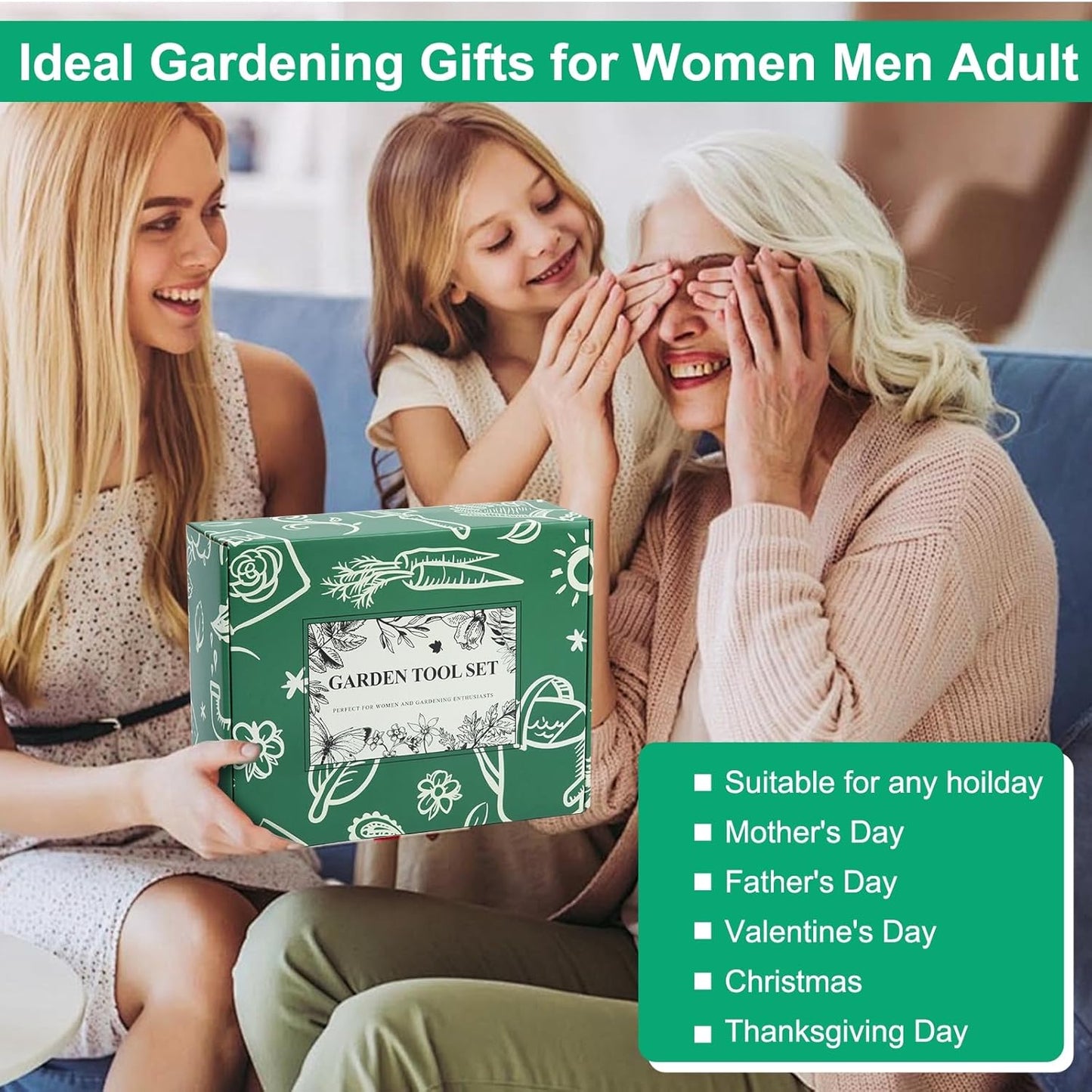 Garden Tool Set for Women, 12pcs Heavy Duty Gardening Tools, Cute Gard