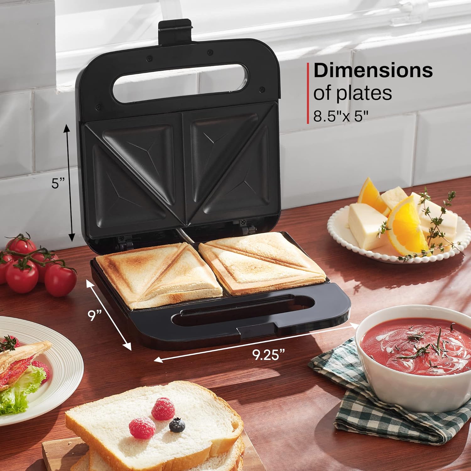 Elite Gourmet ESM2207XSS Sandwich Panini Maker Grilled Cheese, Machine