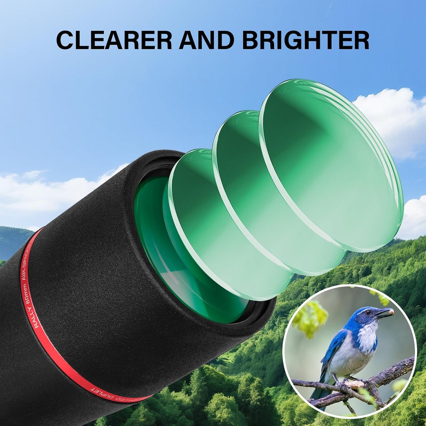 25–75x80 HD Spotting Scope for Bird Watching & Target Shooting, BAK4 Prism Angled Spotter Scope with Tripod & iPhone Adapter, Waterproof Fogproof Birding Scope for Hunting & Wildlife Viewing