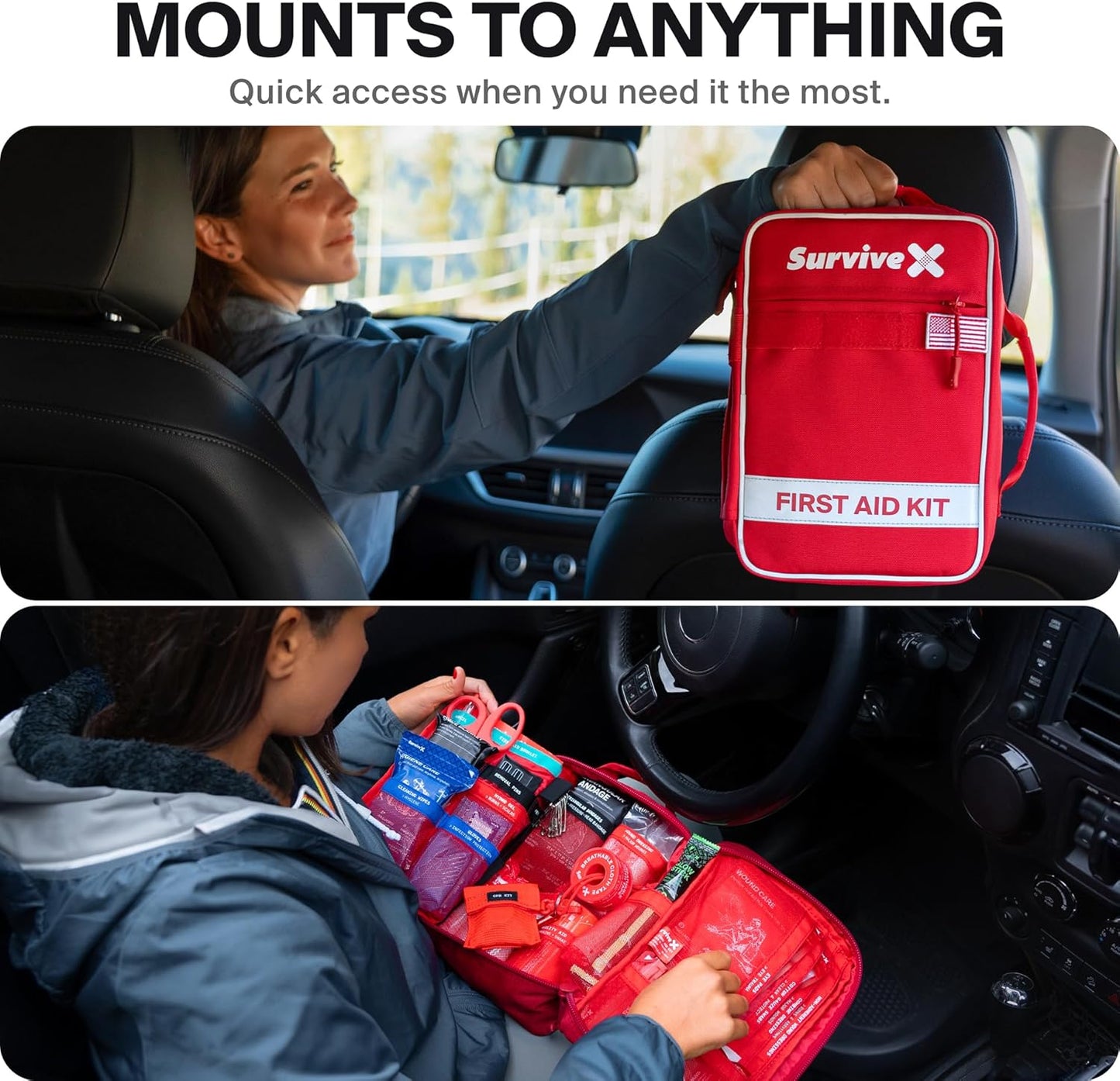 Large First Aid Kit for Car, Travel & Home - Emergency Kit for Hiking,
