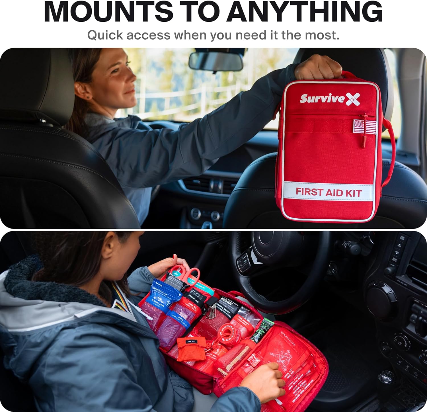 Large First Aid Kit for Car, Travel & Home - Emergency Kit for Hiking,