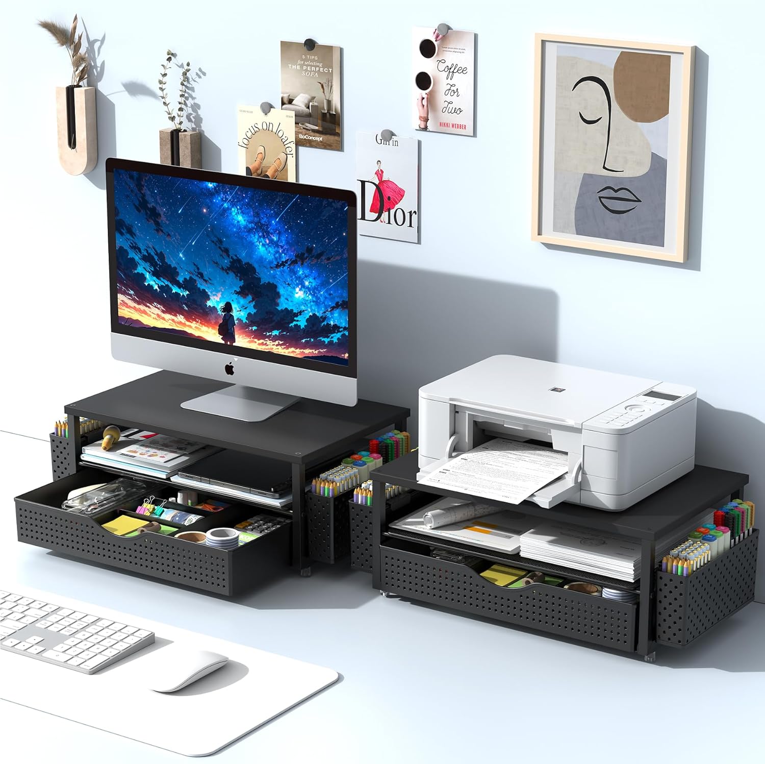 Spacrea Desk Organizer and Accessories, Computer Monitor Stand Riser w