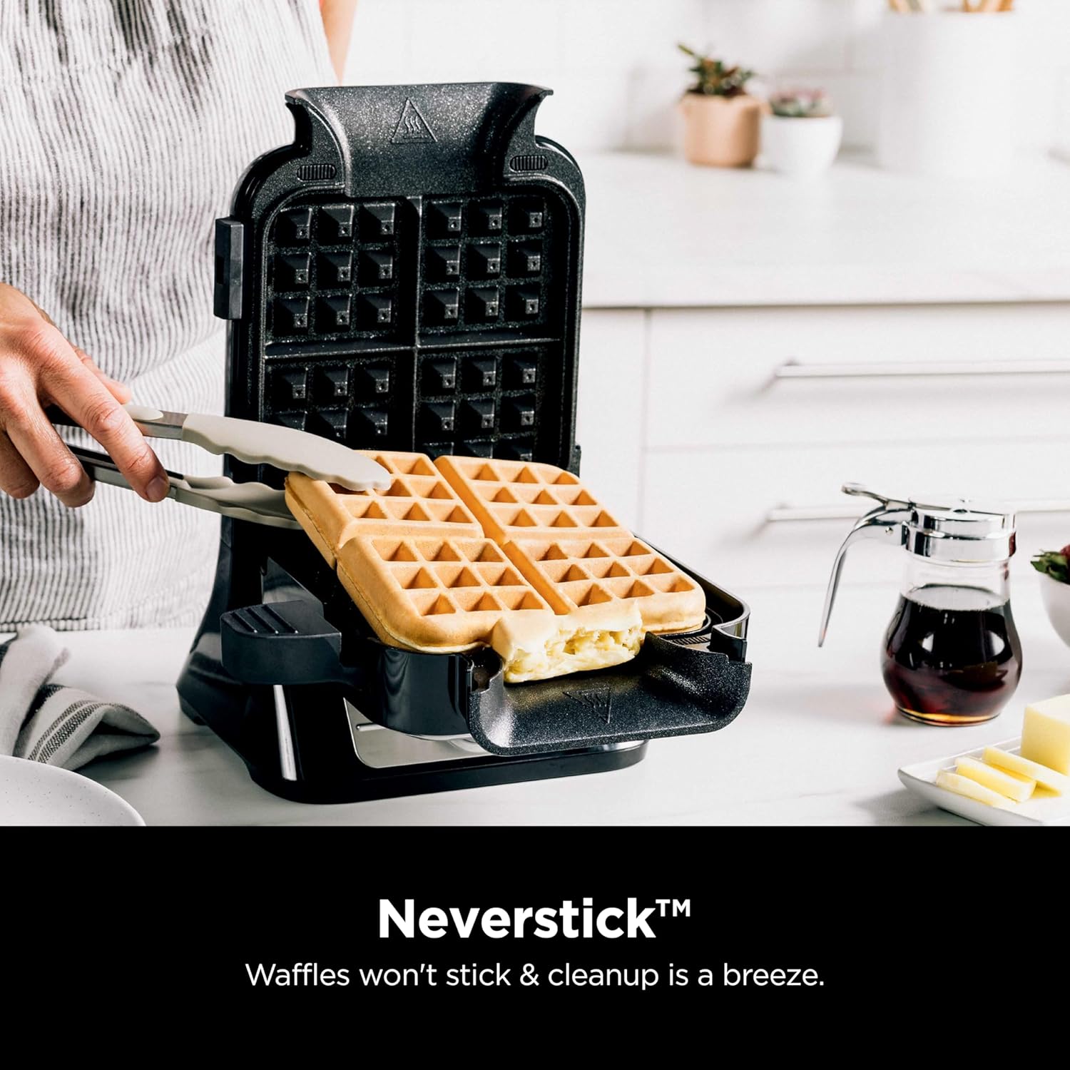 Ninja Belgian Waffle Maker Pro | Vertical Design | 5 Shade Settings wi