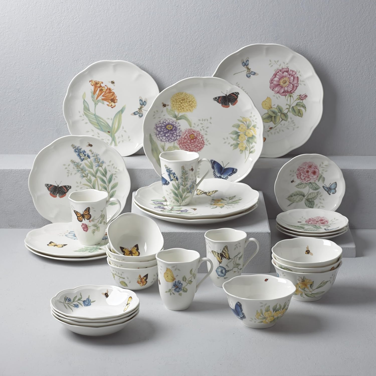 Lenox Dinnerware Set, Butterfly Meadow 28-Piece Set, Service For 4, Po