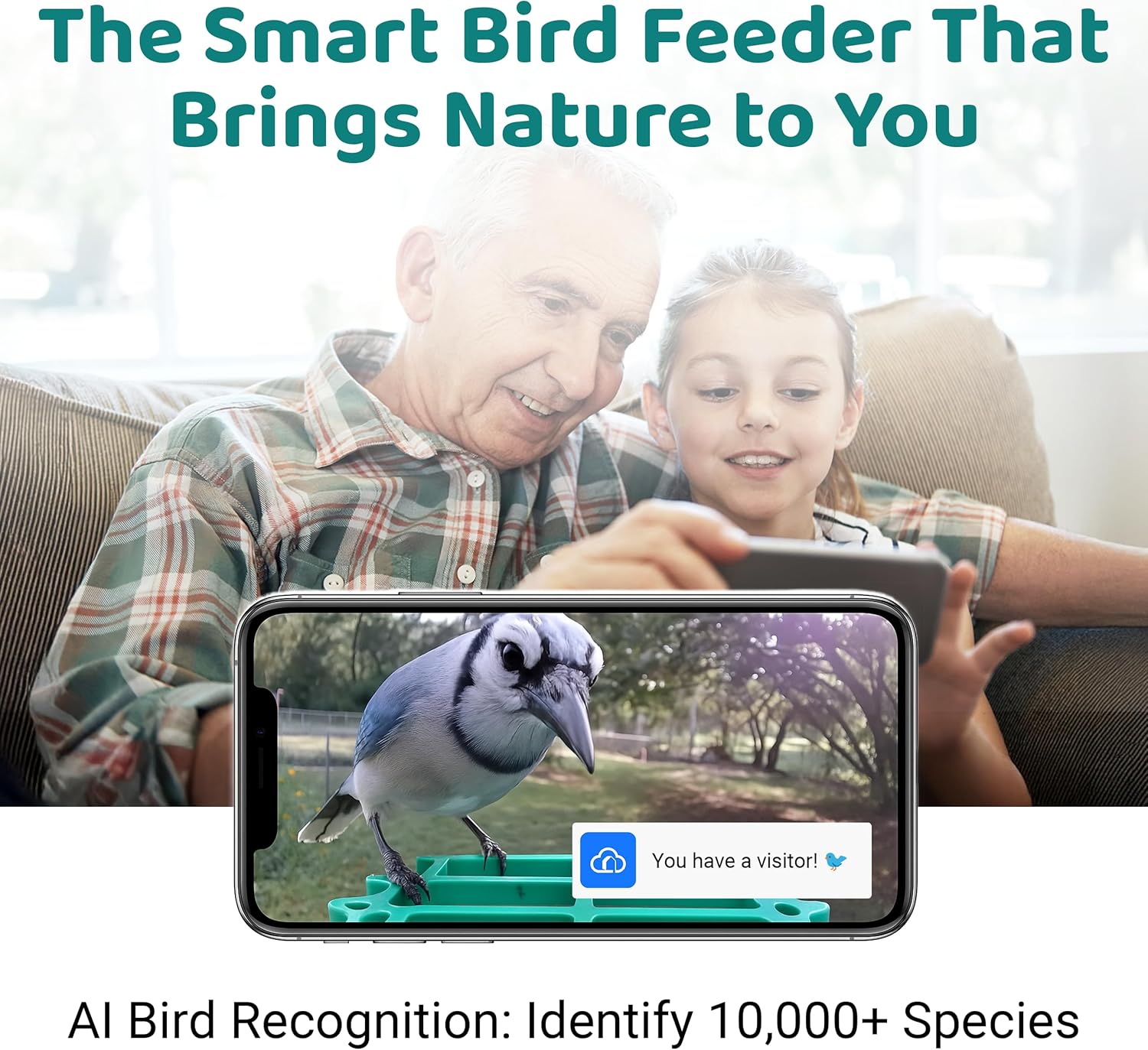 Happy Birdy Smart Bird Feeder with Camera - 2.5K HD Video, Wild Bird F