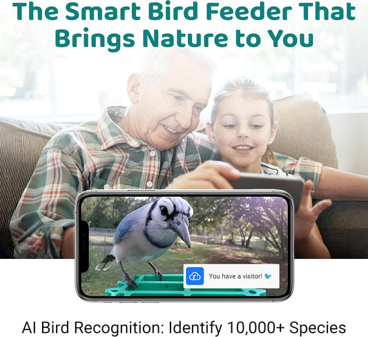 Happy Birdy Smart Bird Feeder with Camera - 2.5K HD Video, Wild Bird F