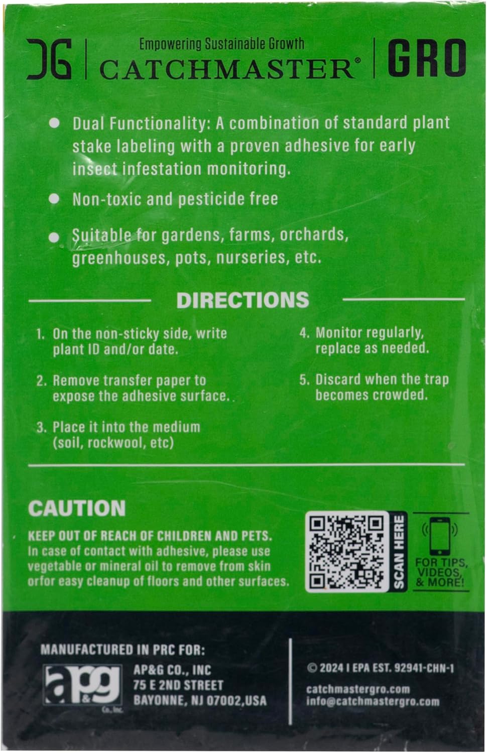 Catchmaster Dual Action Plant Labels 100 PK, Sticky Insect Trap Plant 