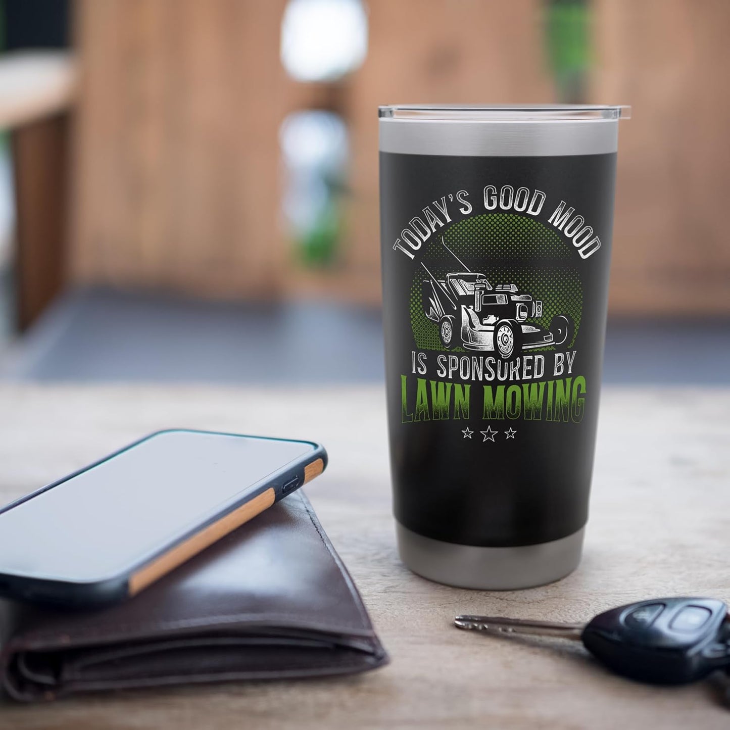 Lawn Mower Mowing Dad Father Landscaper Vintage TodayS Good Stainless Steel Insulated Tumbler