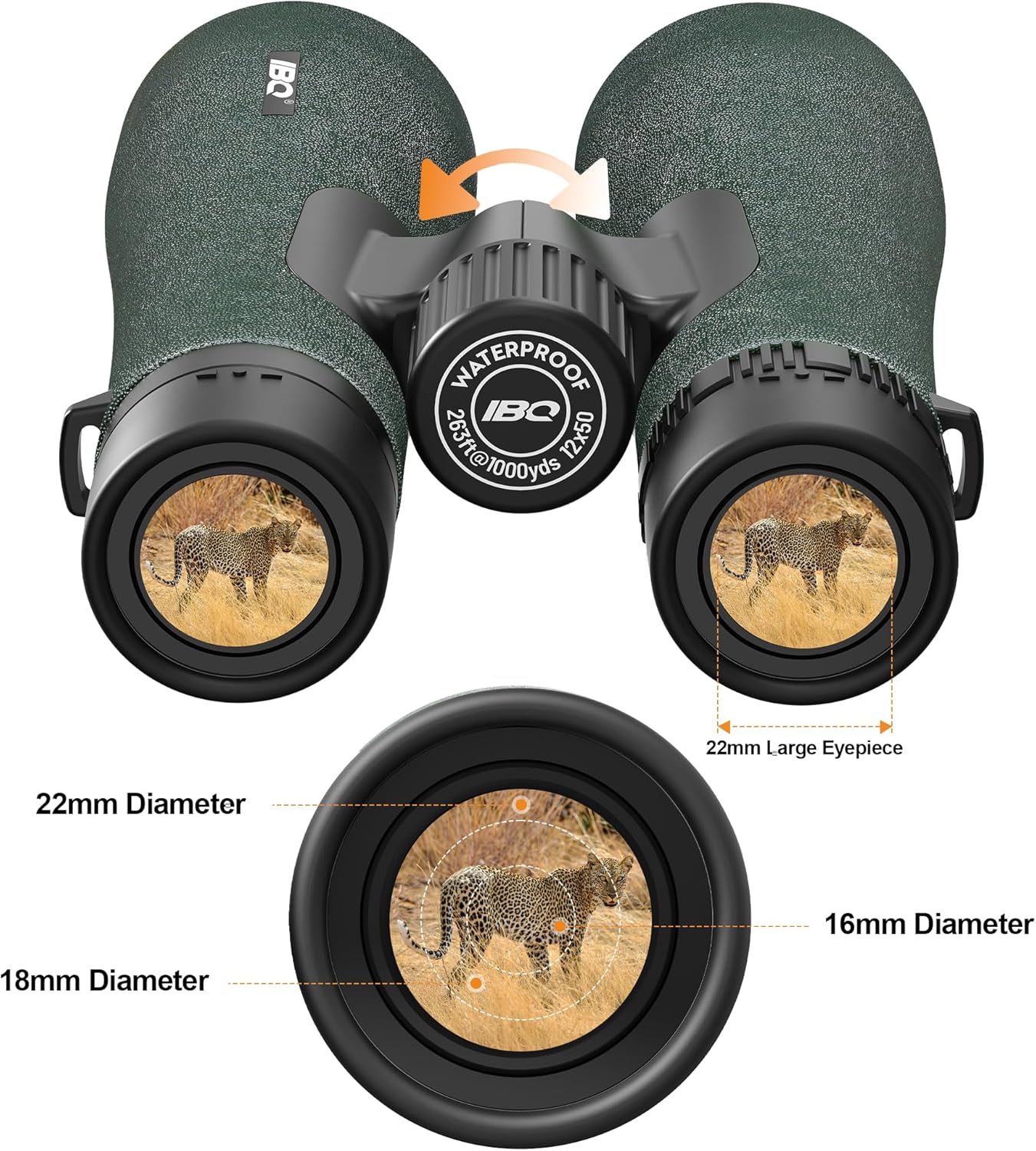 12x50 UHD Binoculars for Adults High Powered with Upgraded Phone Adapter - Large View, Lightweight, IPX7 Waterproof, BAK4 Prism - Binoculars for Hunting Bird Watching Cruise