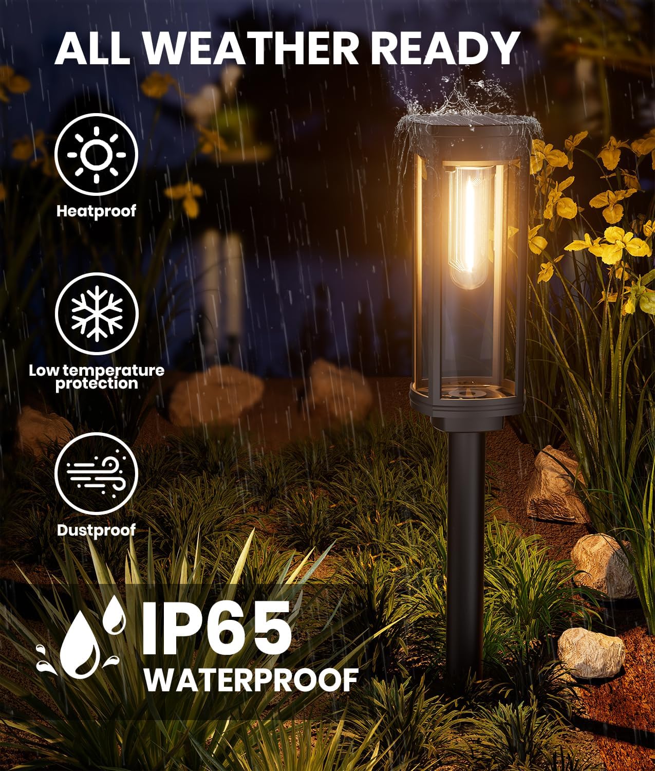 8 Pack Solar Pathway Lights Outdoor IP65 Waterproof Super Brightness S