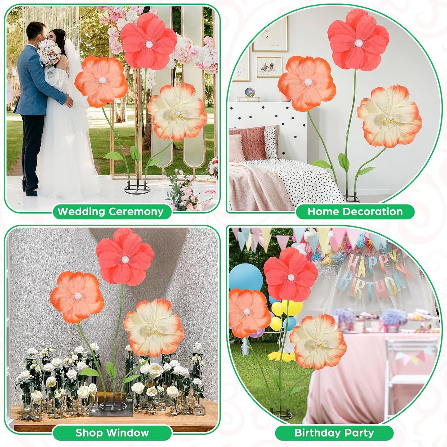 6.1ft Giant Artificial Flowers for Decoration Large Big Paper Flowers 