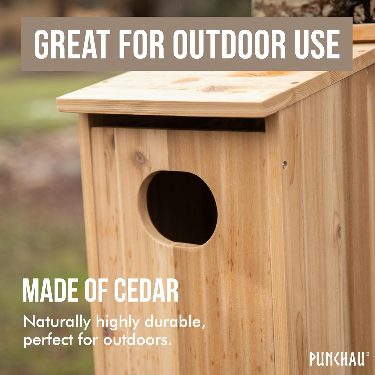 Cedar Wood Duck Houses for Outside - Outdoor Wood Duck Nesting Box and Shelter for Pond and Wetland Ducks - 22x10x10 Inches