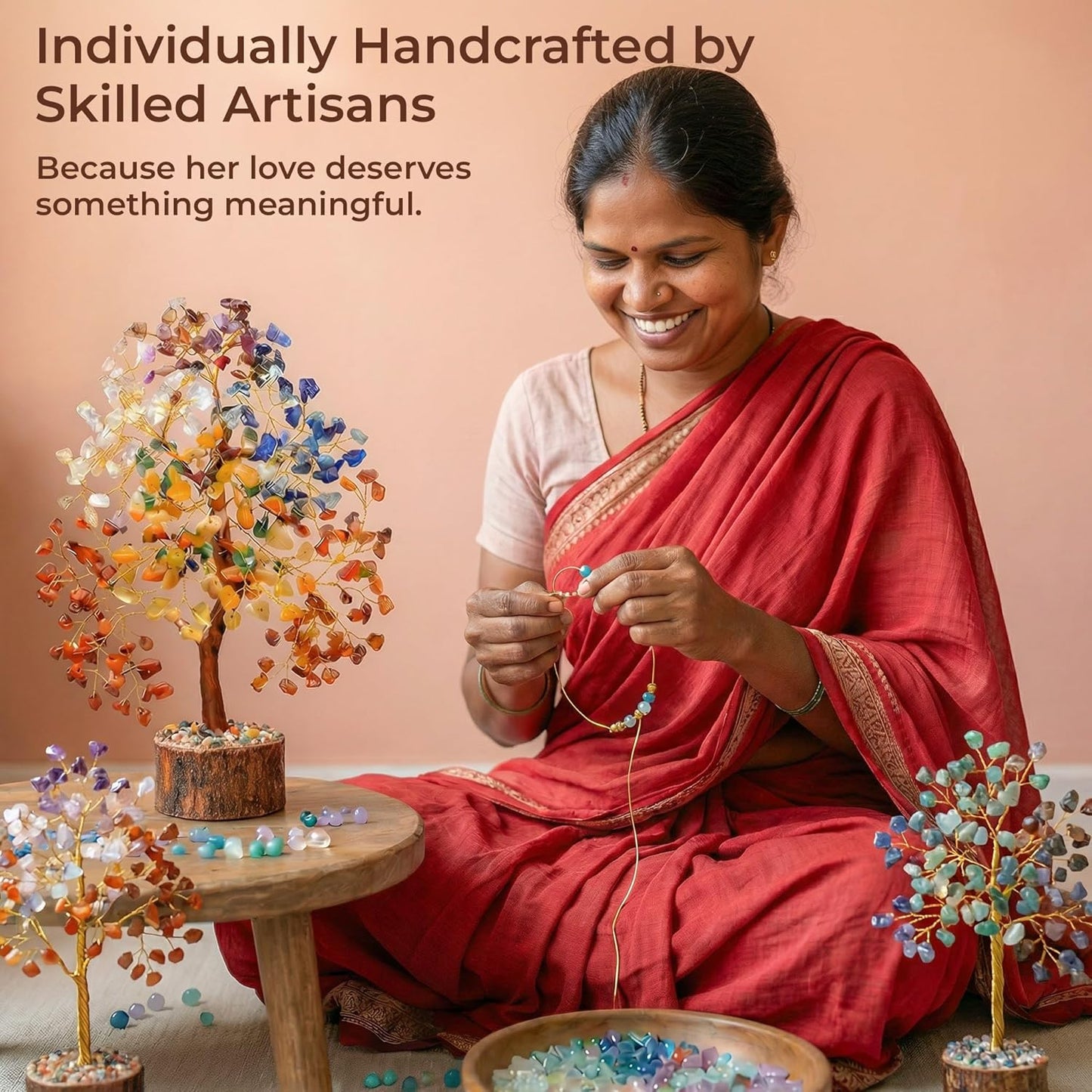 Crystal Tree of Life 7 Chakra Birthday Gifts for Women, Unique Gifts for Her, Home and Office Decor, Handmade Healing Crystals Tree Bring Positive Energy, Money, Good Luck, Gifts for Mom & Love Ones