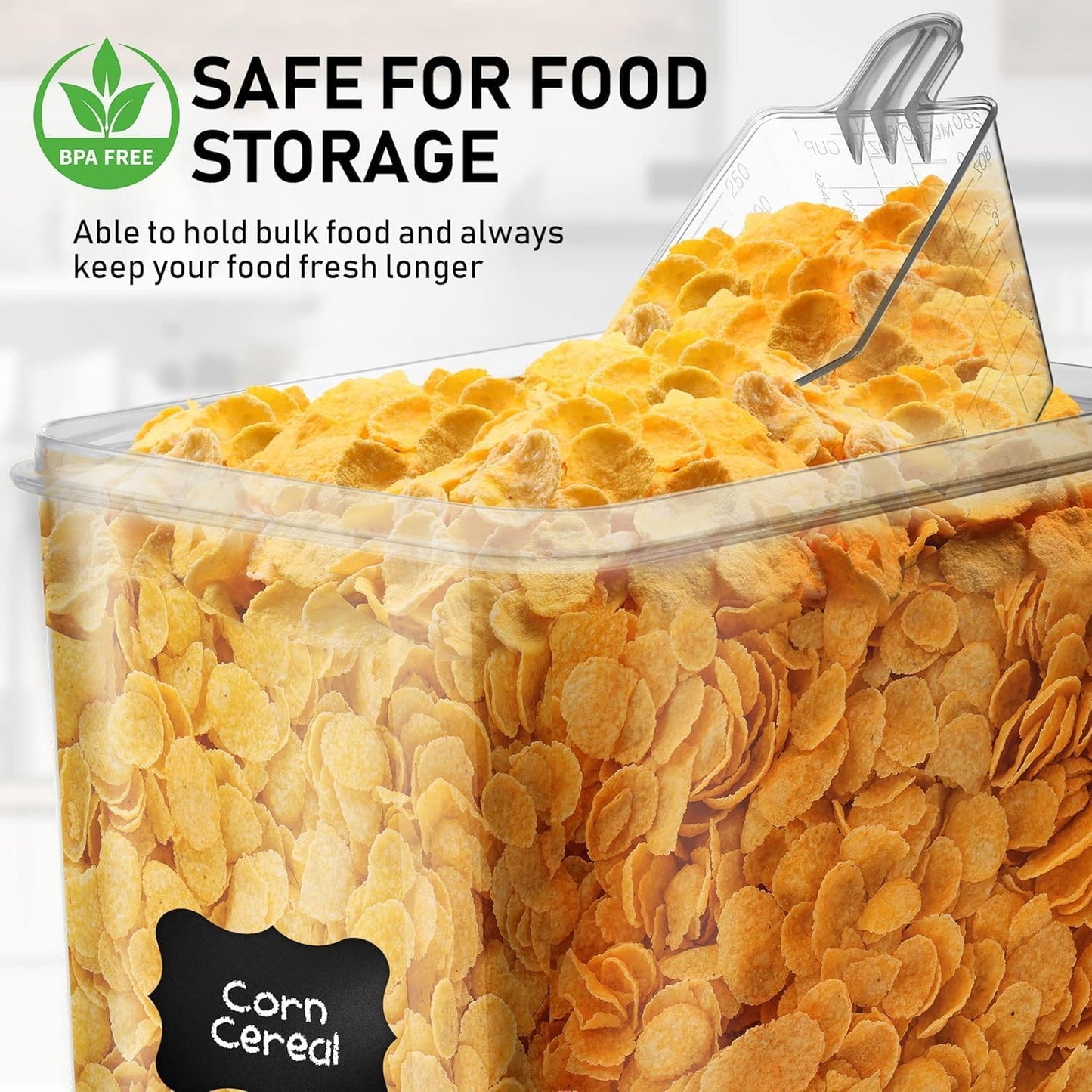 WHITE FEATHER SUPPLIES 8.5L/287Oz Extra Large Airtight Food Storage Containers (2 PC) with Lids, Kitchen and Pantry Organization Containers for Baking Supplies, Cereal, Flour, Sugar, Rice (BPA Free)