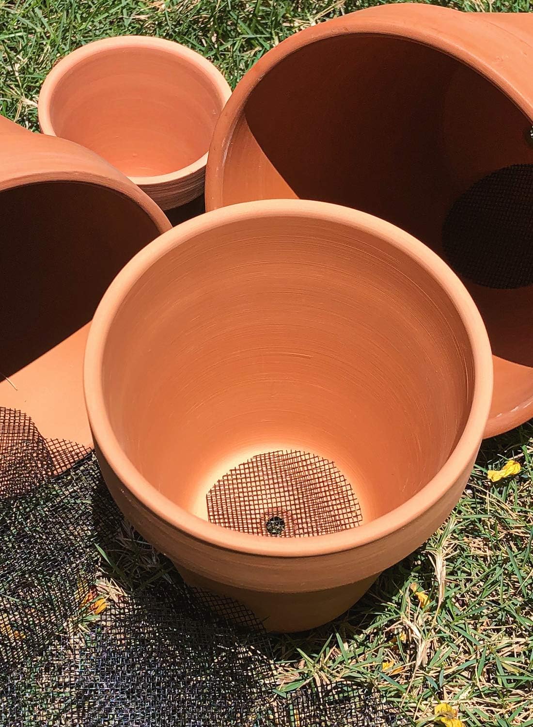 LE TAUCI Plant Pot Hole Mesh Pads, 2-Inch Round Flower Pot Drainage Covers, Prevent Soil Loss, Durable Reusable, Bonsai Bottom Grid Mat, Gardening Essentials, 50-Pack
