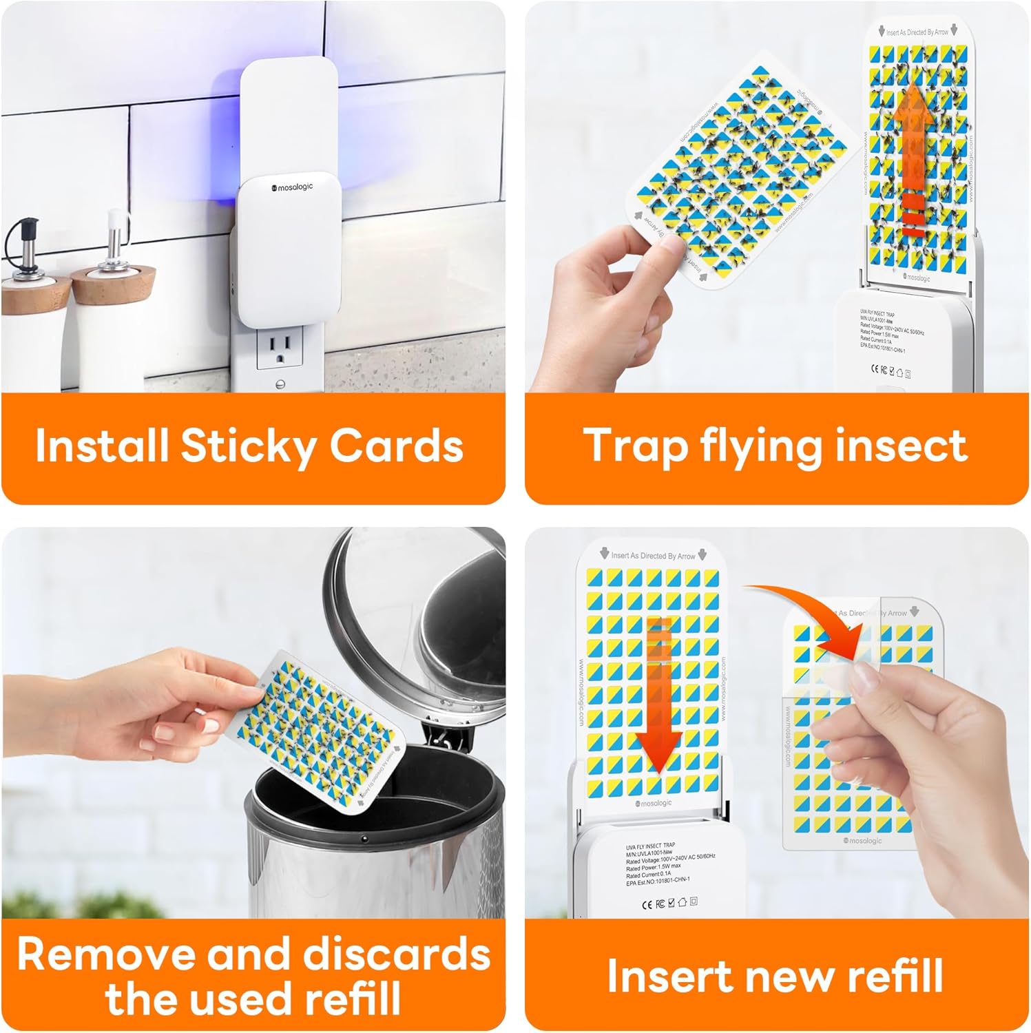 Mosalogic Fruit Fly Traps for Indoors Gnat Trap for House Indoor-600 S