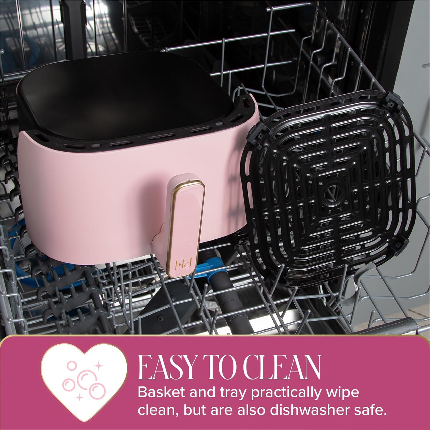 Paris Hilton Air Fryer, Large 6-Quart Capacity, Nonstick Made without 