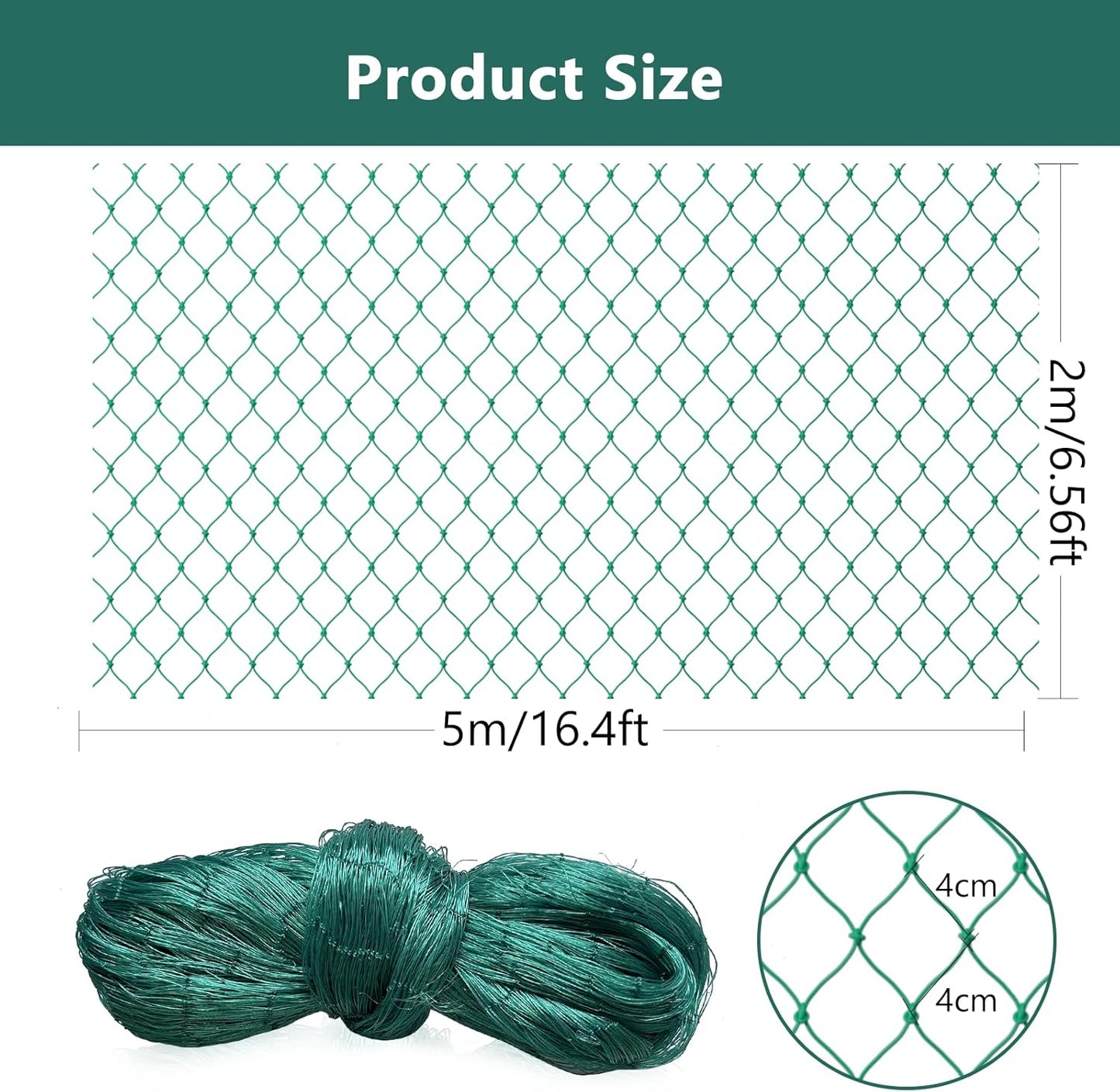 Bird Netting for Chicken Coop, Garden Net, Poultry Net, Pond Net, Frui