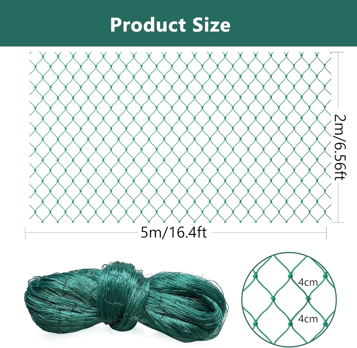 Bird Netting for Chicken Coop, Garden Net, Poultry Net, Pond Net, Frui