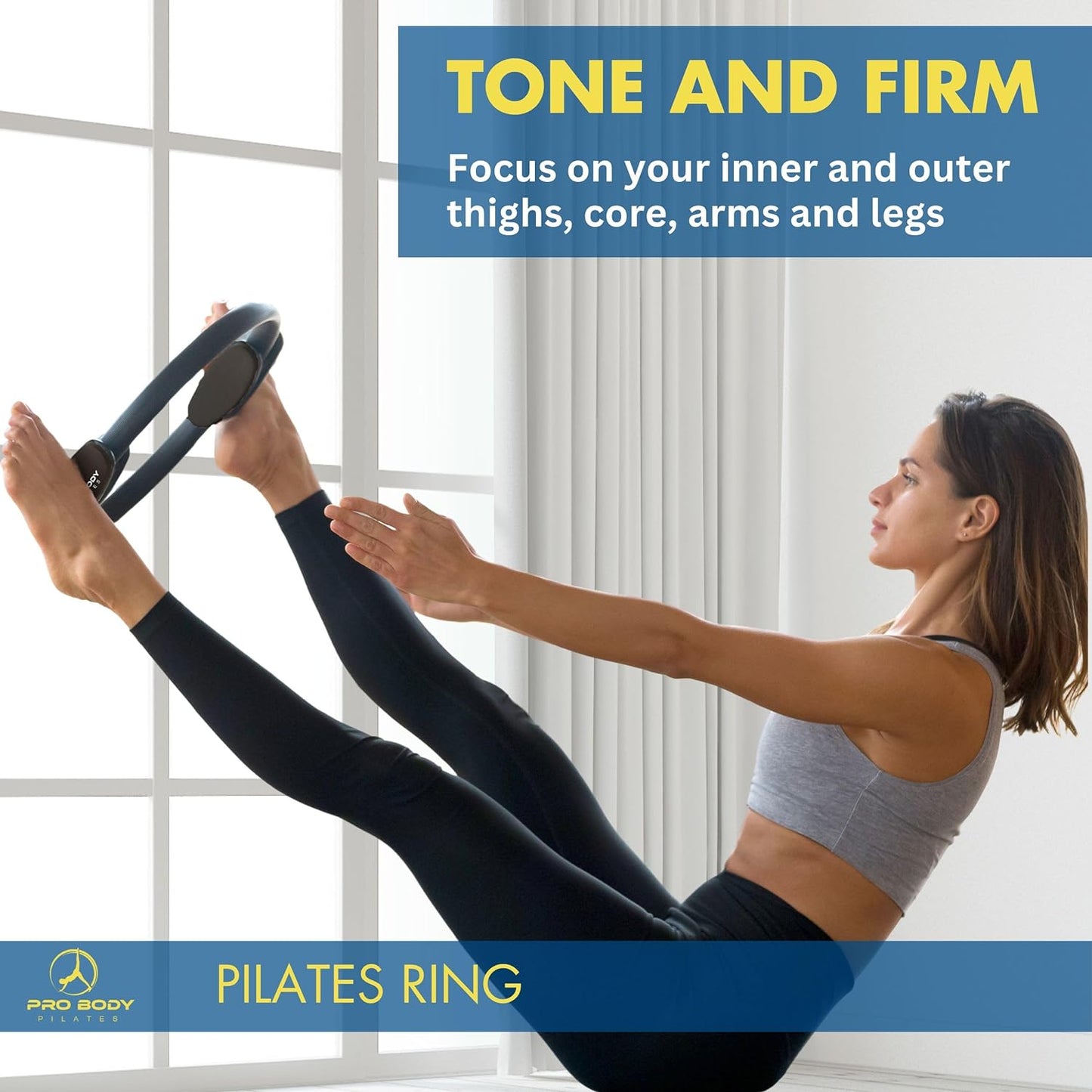 ProBody Pilates Fitness Circle – 14 Inch Pilates Ring for Focusing on Toning Inner Thighs, Arms, and Core