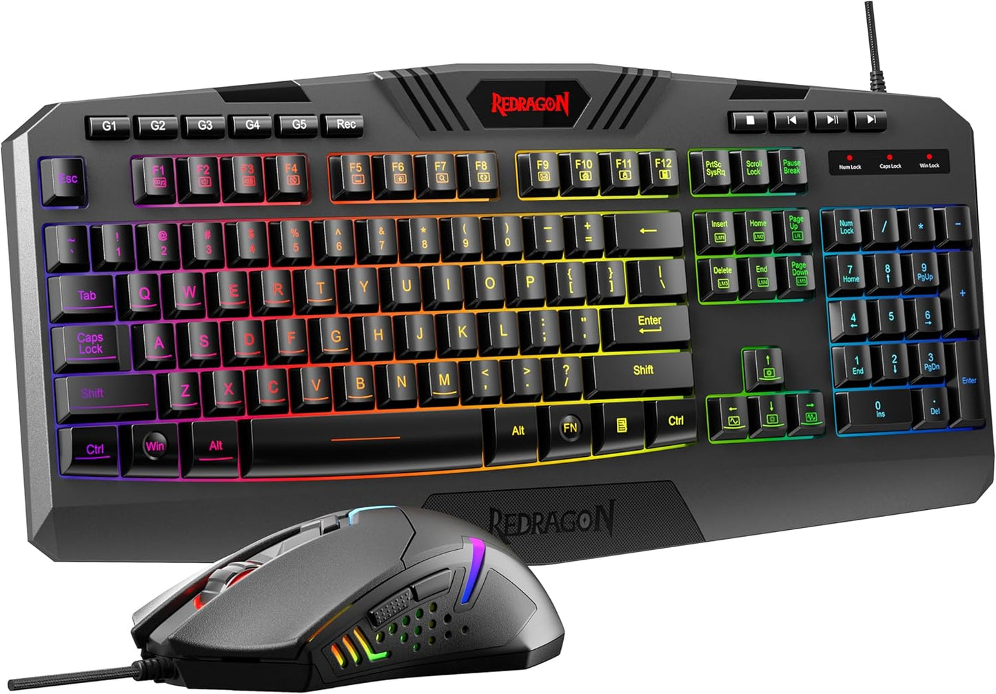Redragon S101-3 PRO Gaming Keyboard and Mouse, RGB Backlit Programmabl