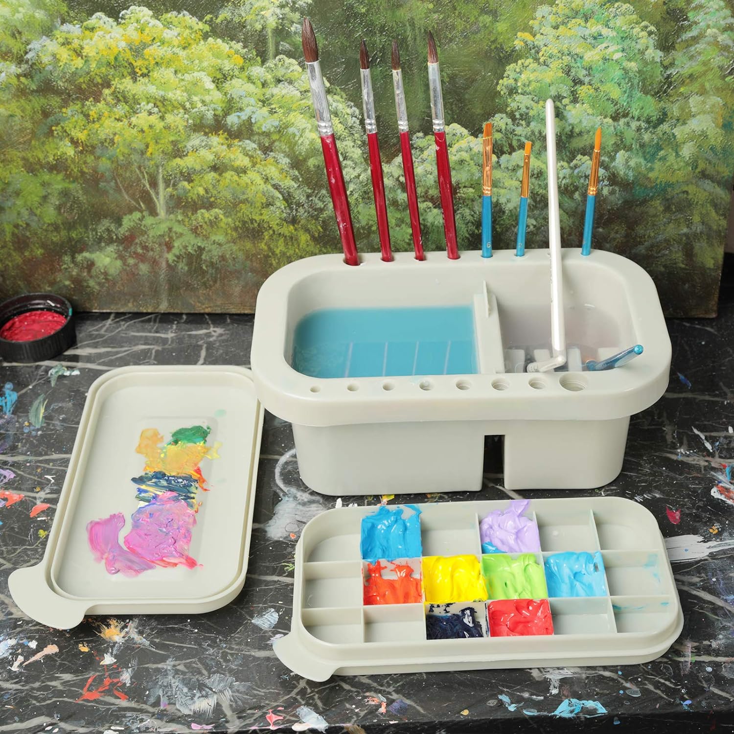 MyLifeUNIT Paint Brush Cleaner, Paint Brush Holder and Organizers with