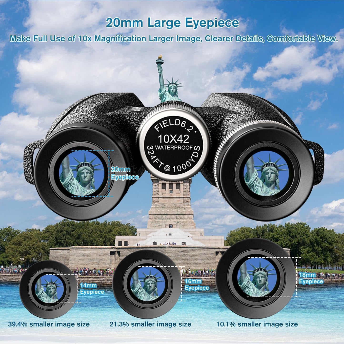 IPX7 Waterproof Powerful 10x42 Binoculars for Adults high Powered Hunt
