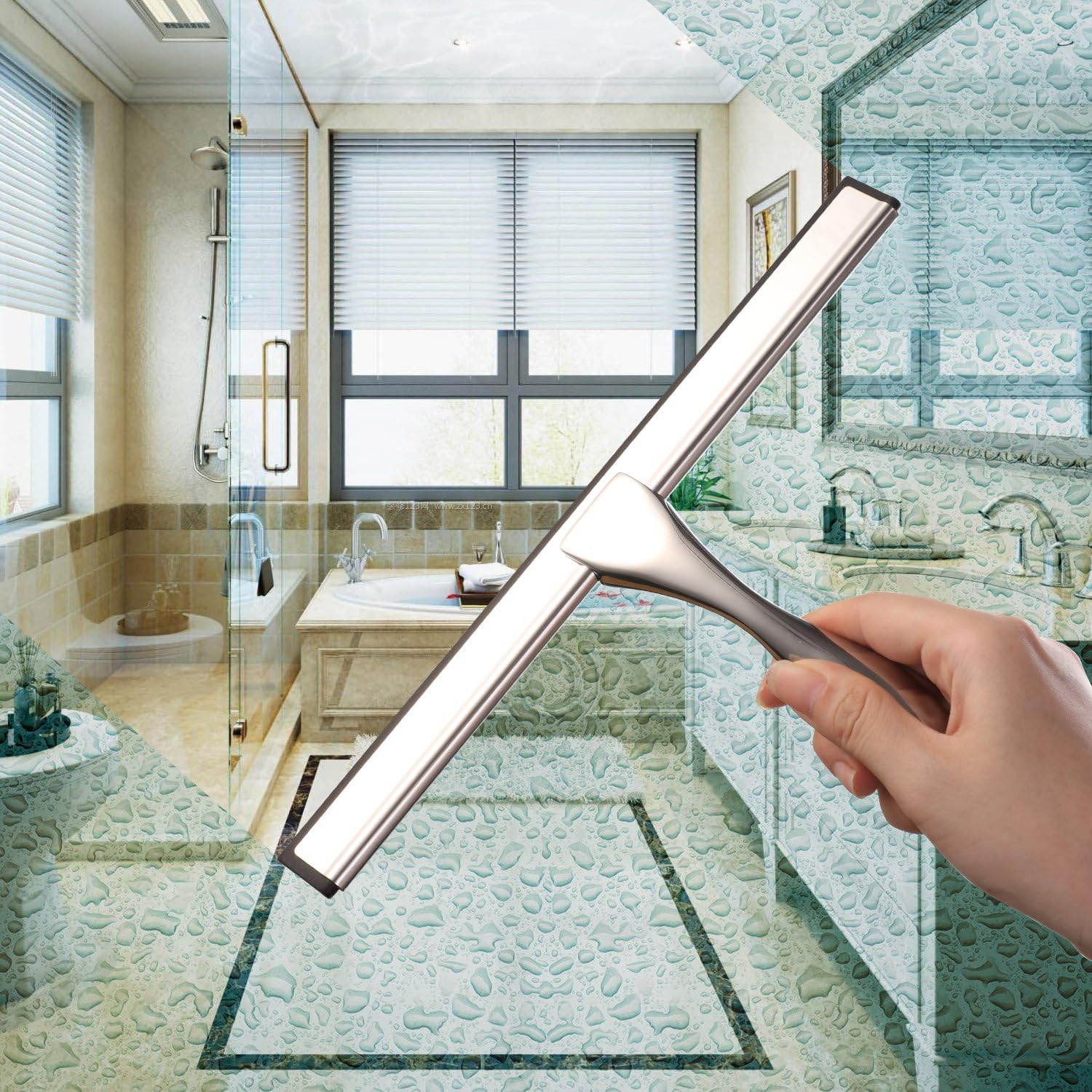 Hiware All-Purpose Shower Squeegee for Shower Doors, Bathroom, Window 