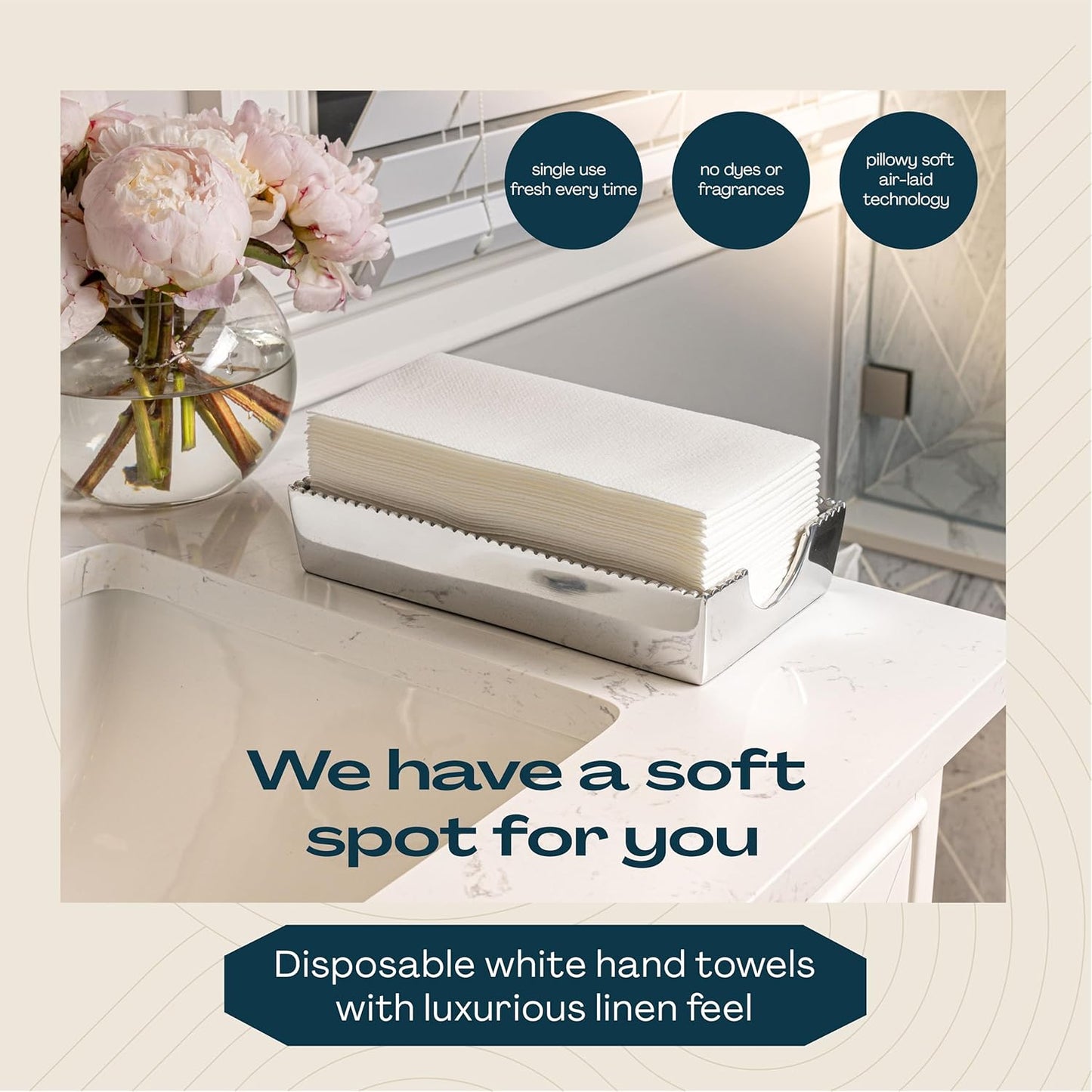Disposable Linen-Feel Guest Towels - 12" x 17" Cloth-Like Hand Towels - Soft And Absorbent Paper Napkin For Bathroom, Kitchen, Or Event [Extra-Soft - Pack of 200]