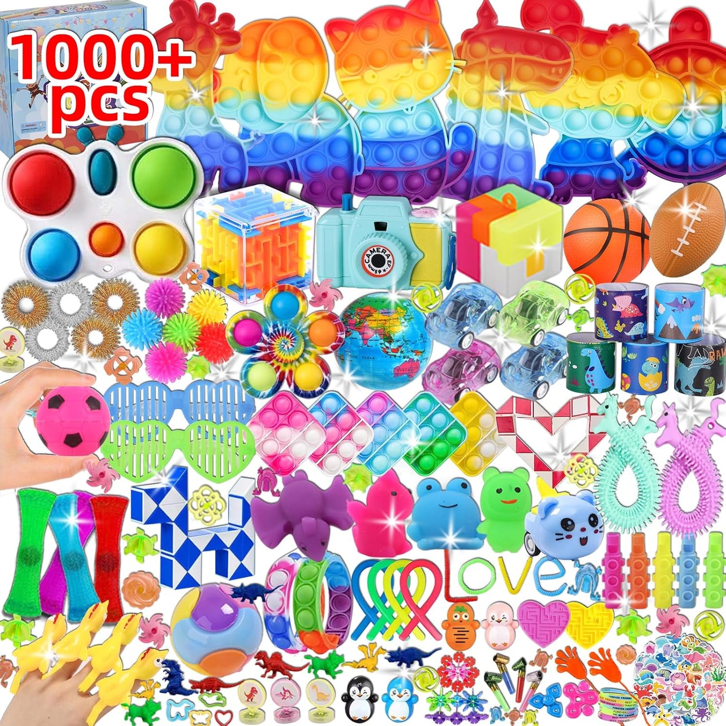 1000 Pcs Party Favors for Kids, Fidget Toys Bulk, Birthday Gift Toys, 