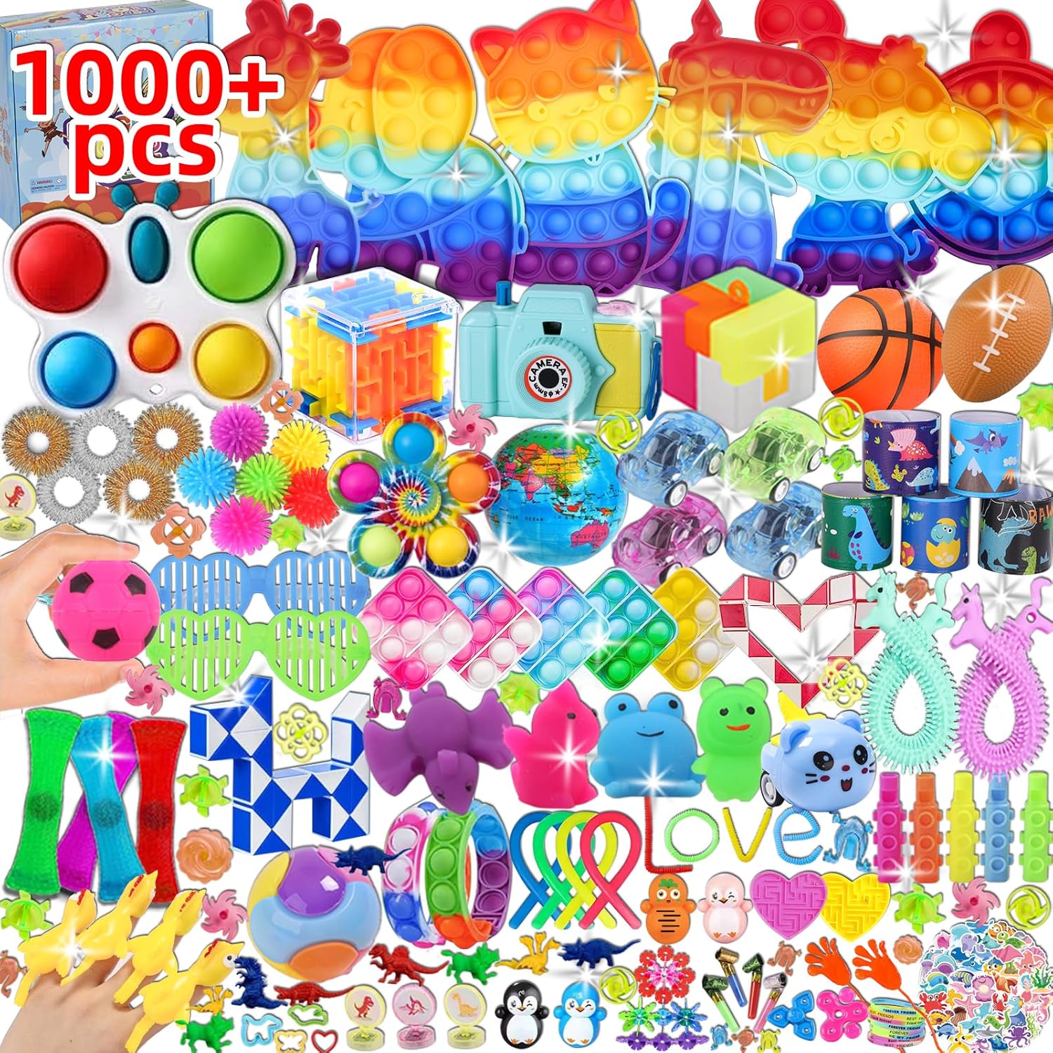 1000 Pcs Party Favors for Kids, Fidget Toys Bulk, Birthday Gift Toys, 