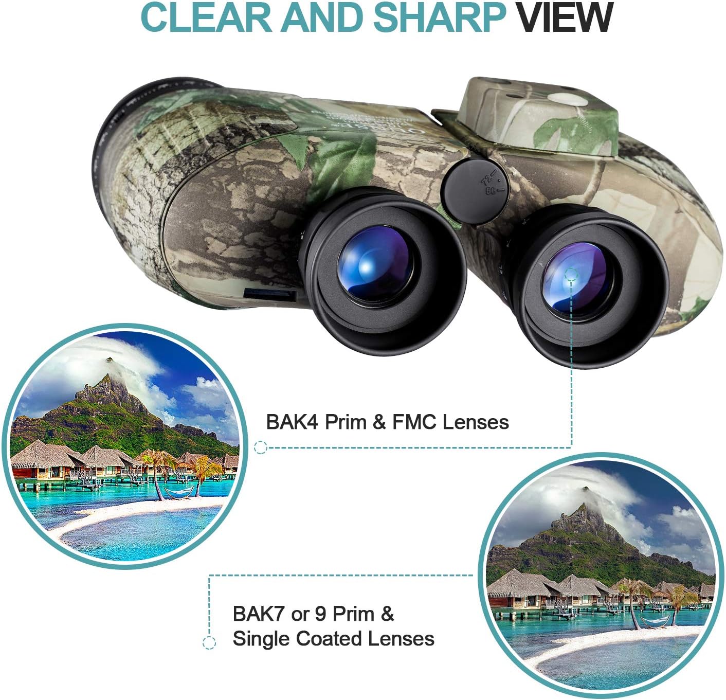 10X50 Marine Binoculars for Adults, Waterproof Binoculars with Rangefi