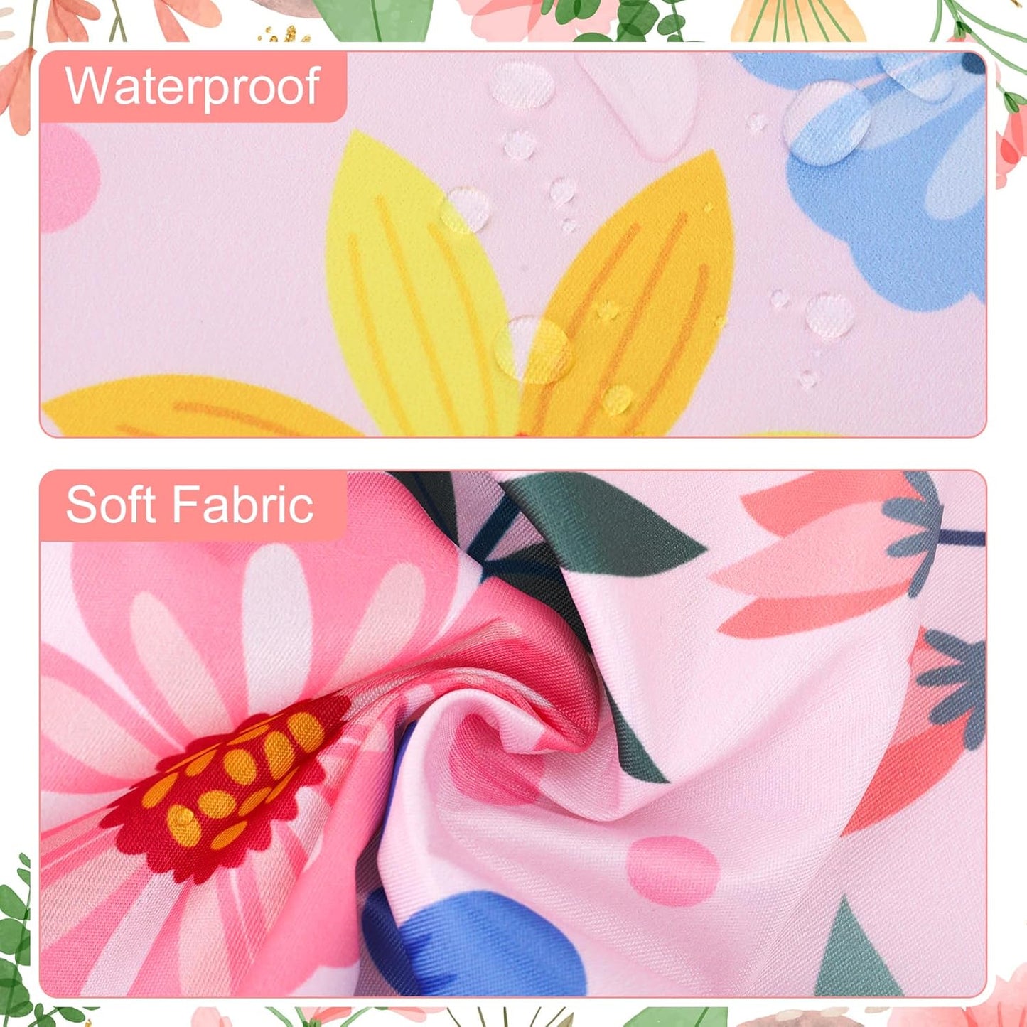 2 Pack Floral Apron for Women with Pockets, Adjustable Kitchen Chef Ap