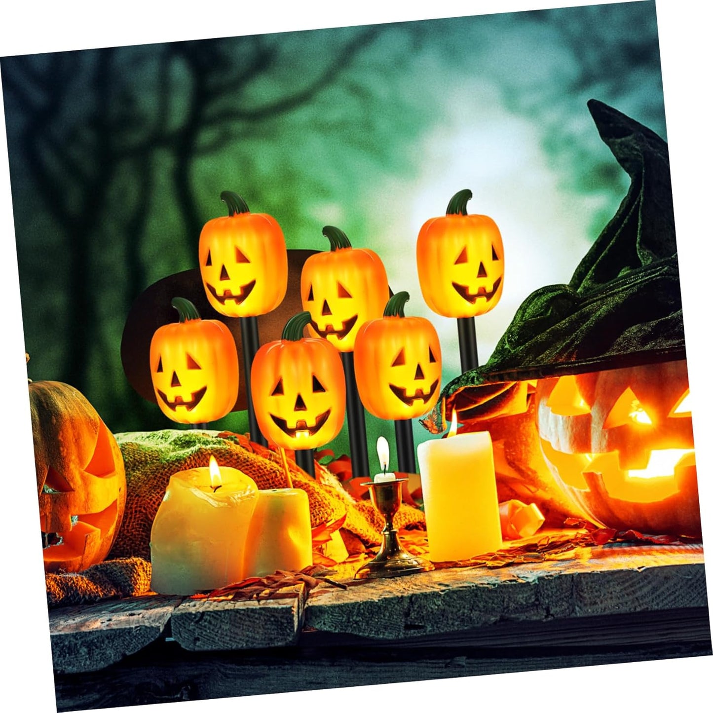 Milisten 1Set Halloween Pumpkin Solar Lights of Warm Solar Garden Lights for Outdoor Decorations Compact for Halloween Battery Powered Durable