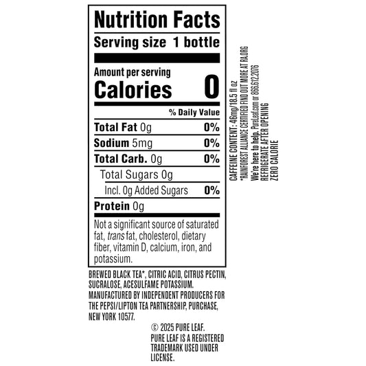 Pure Leaf Iced Tea, Zero Sugar Sweet Tea, 18.5 Fl Oz Bottles (Pack of 12)